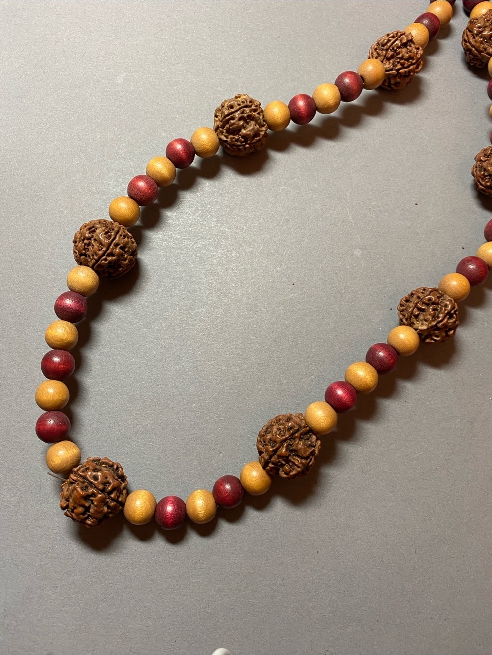 Vintage rudshakra wood bead prayer necklace